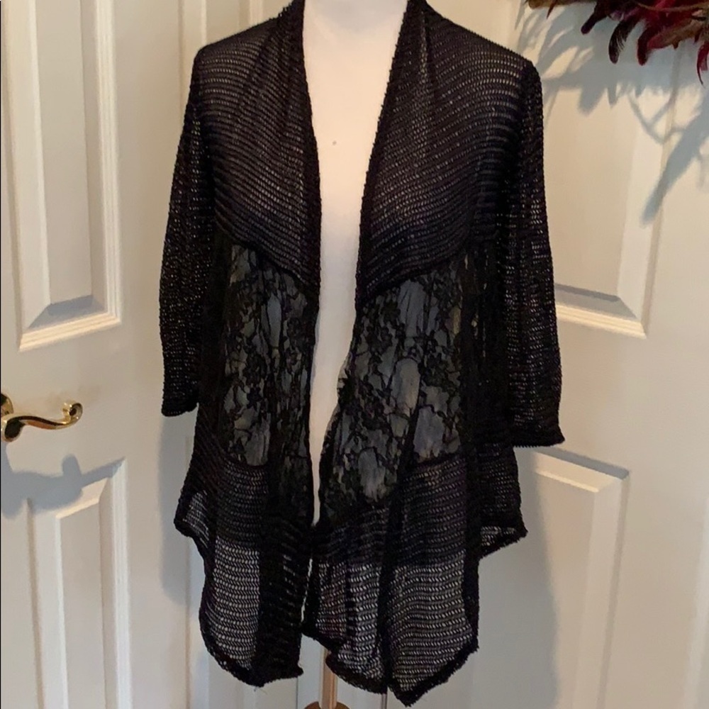 Mod'Land Paris black 3/4 length sleeve cardigan